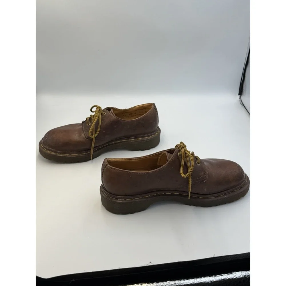 Vintage Dr Martens Made England 4 Eye Oxford Shoes Brown Leather UK 5